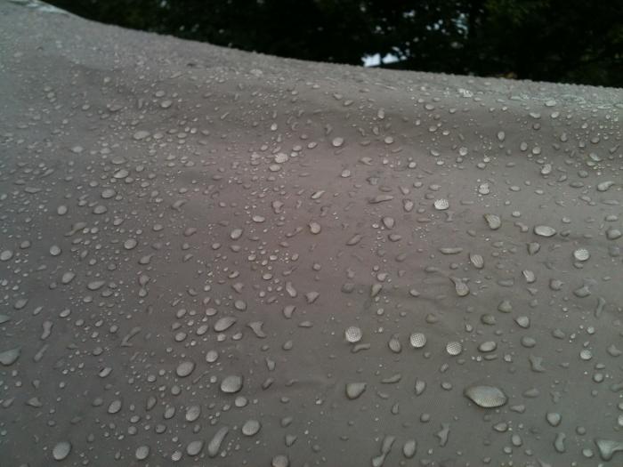 raindrops on the tent