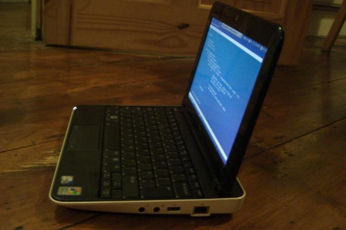 Dell Mini 10 netbook from the side