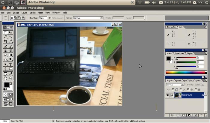 Photoshop running on Ubuntu