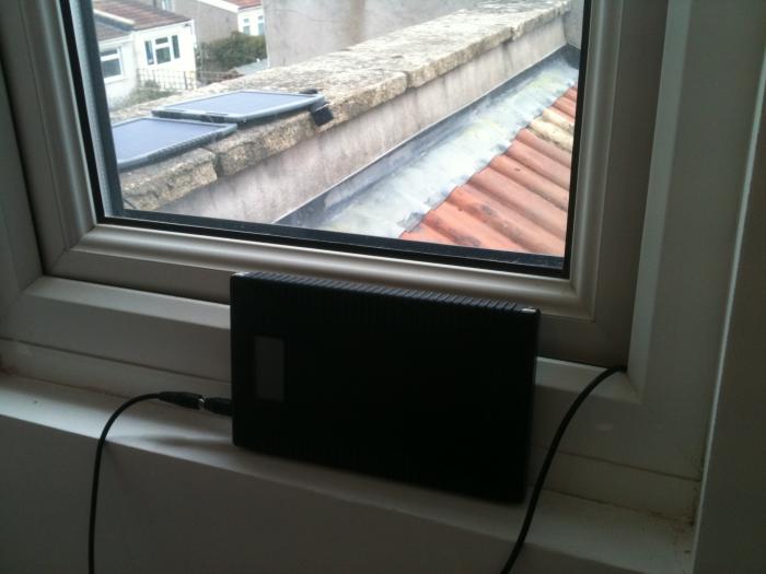 Powergorilla charging on a windowsill