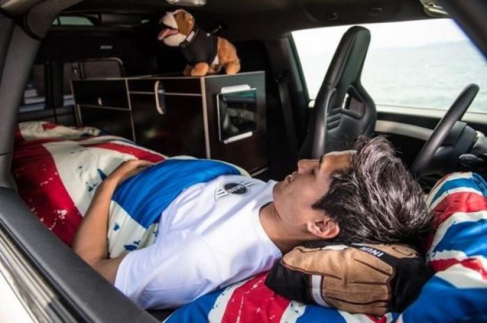 Sleeping in a Mini Clubman camper conversion