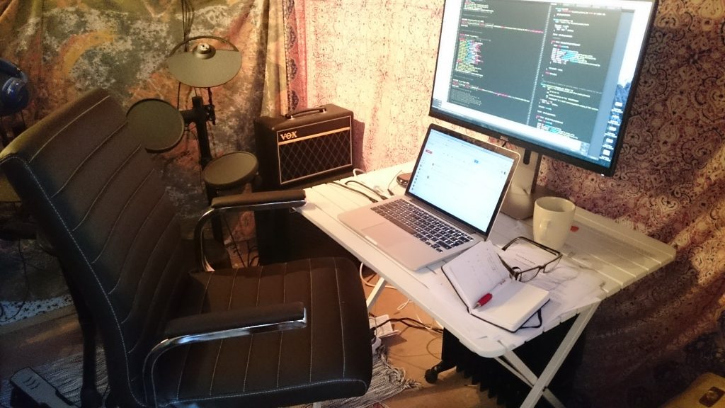 Minimal home office freelance web developer set-up