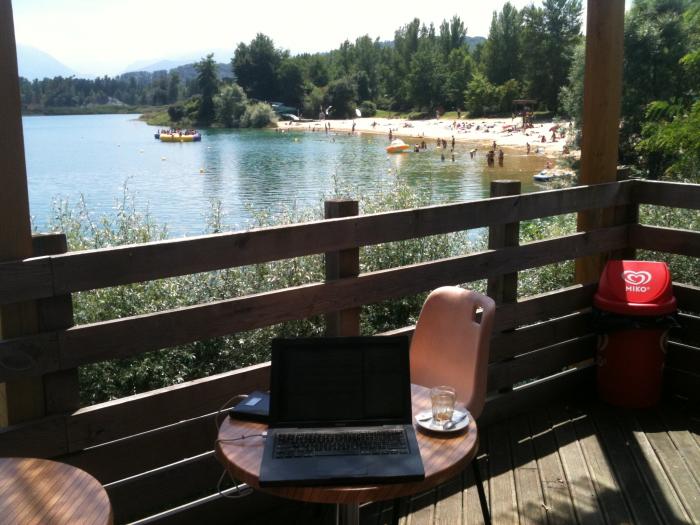 working on the balcony of les o kiri