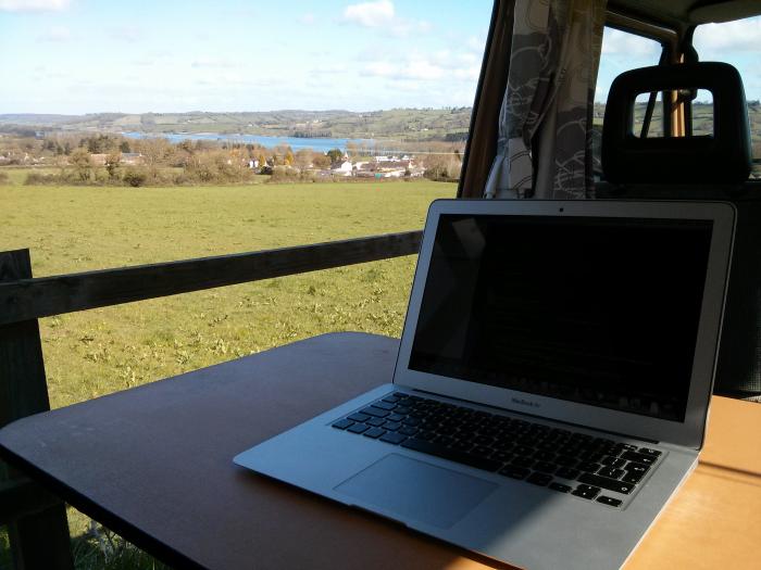 office with a view - my VW T25 mobile office!