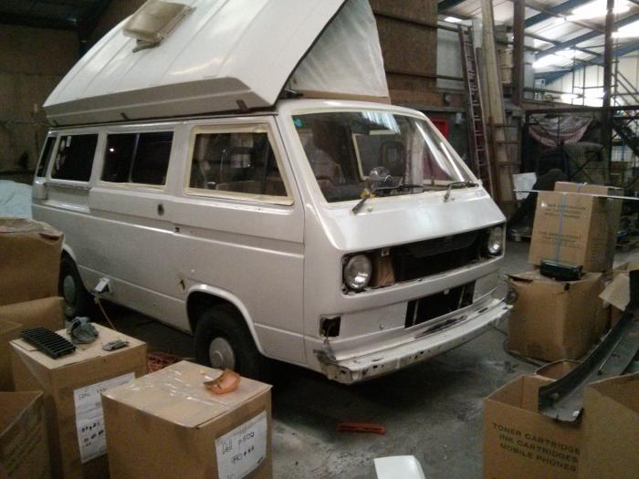 VW T25 rustoleum roller paintjob -front