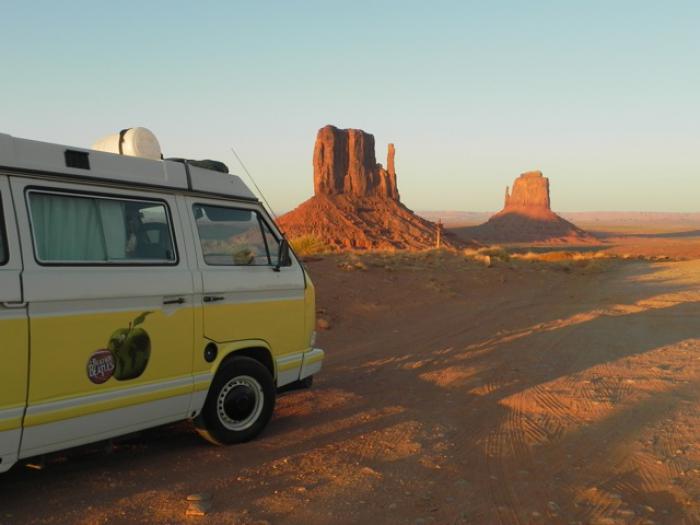 Penny the vw t25 in monument valley