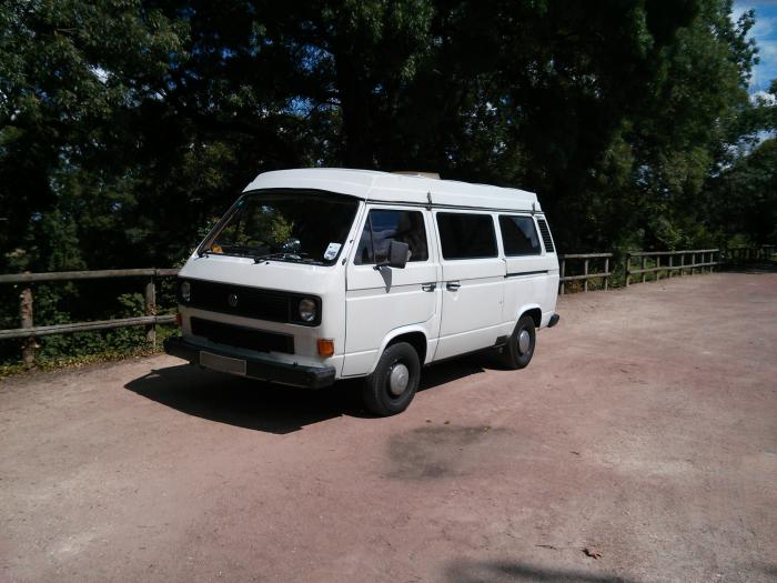 Rocky the T25 parked up near Saumur, France