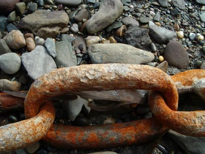 chain on beach